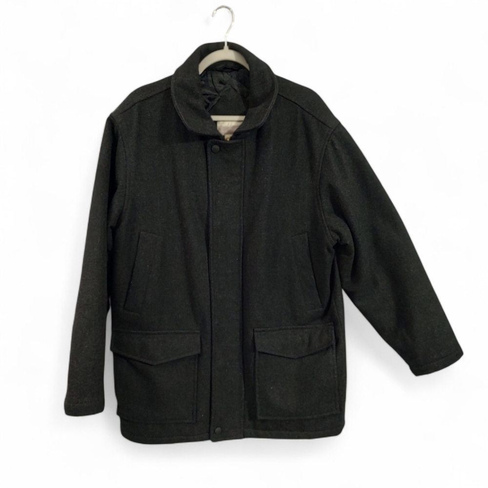 Vintage Fieldmaster Sears Charcoal Gray Wool Coat Mens Size Medium